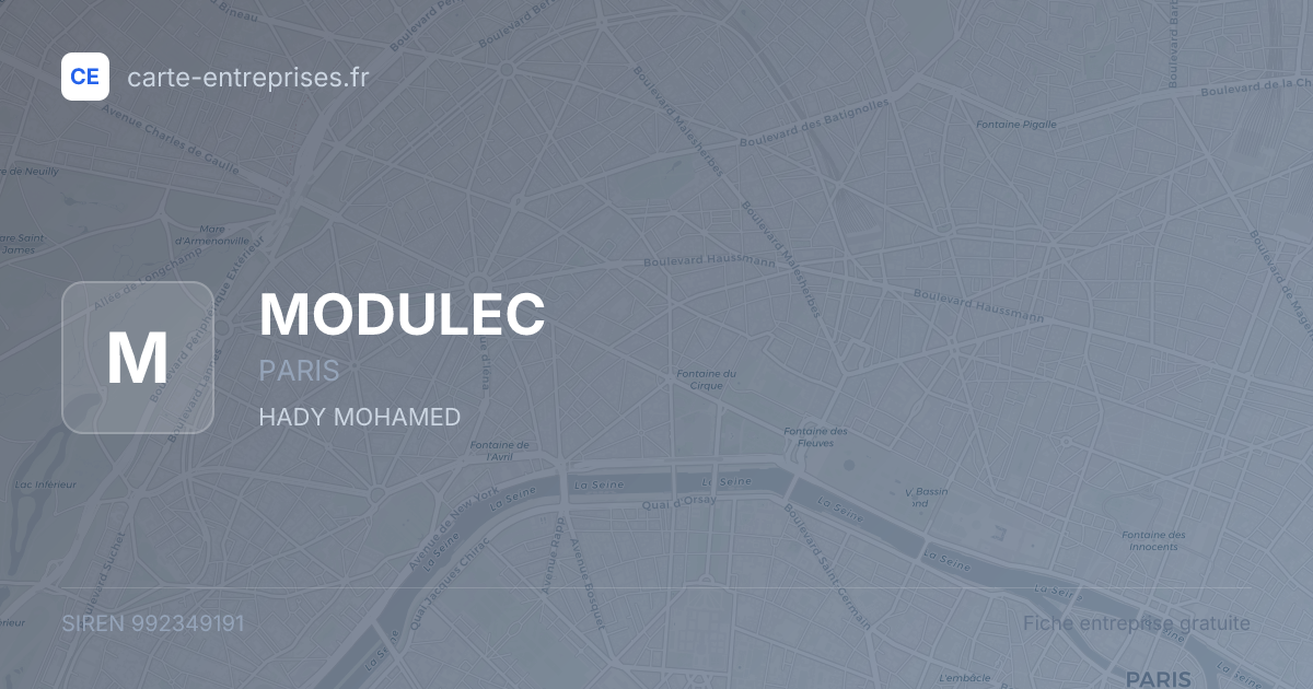 MODULEC — 992349191 — fiche entreprise