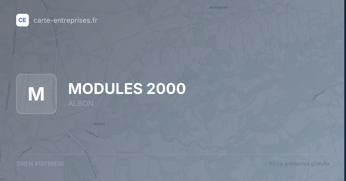 MODULES 2000 — 419719836 — fiche entreprise