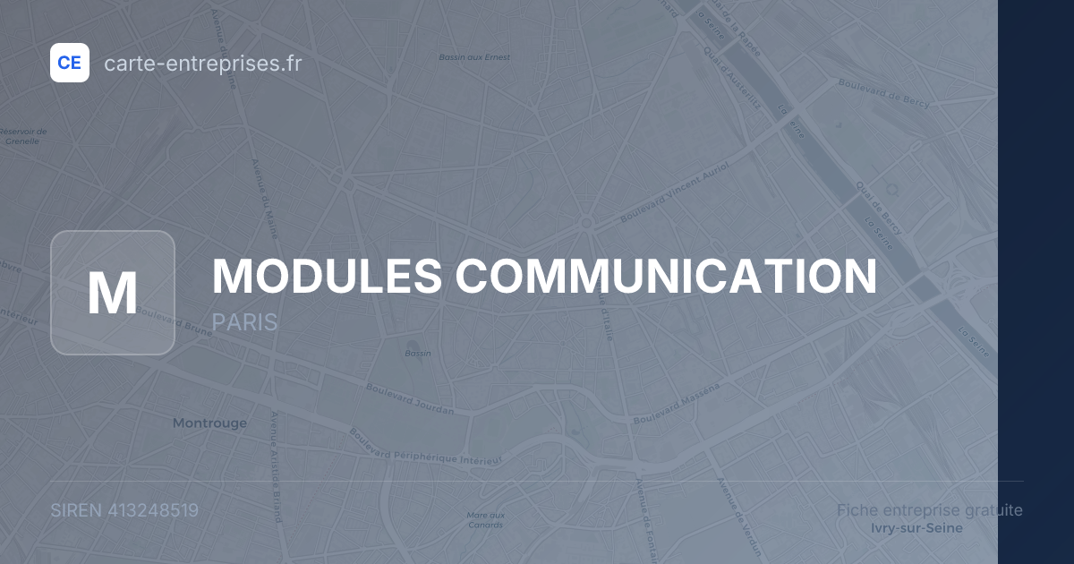 MODULES COMMUNICATION — 413248519 — fiche entreprise
