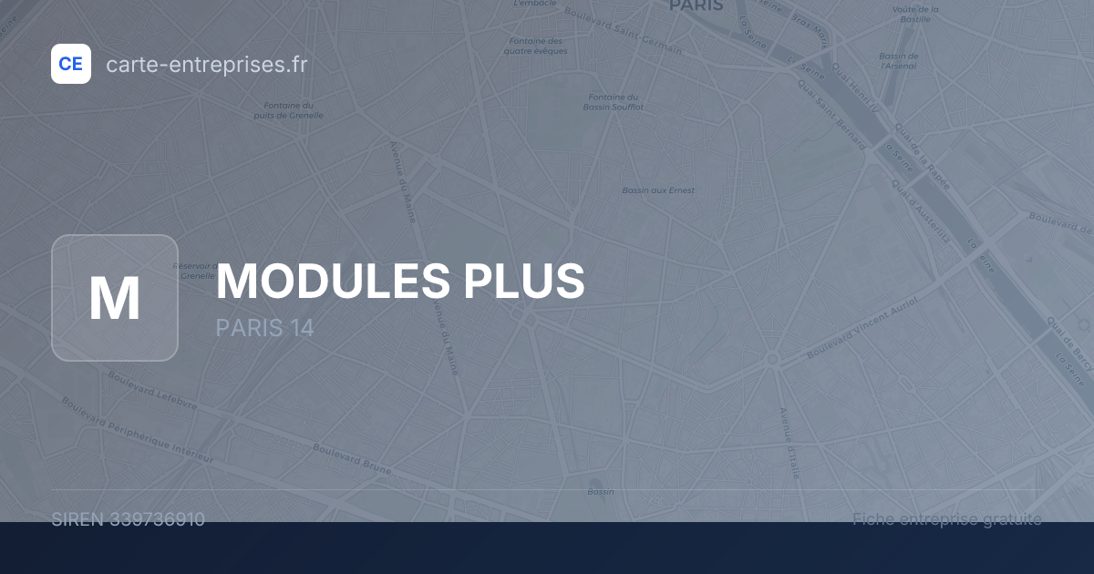 MODULES PLUS — 339736910 — fiche entreprise