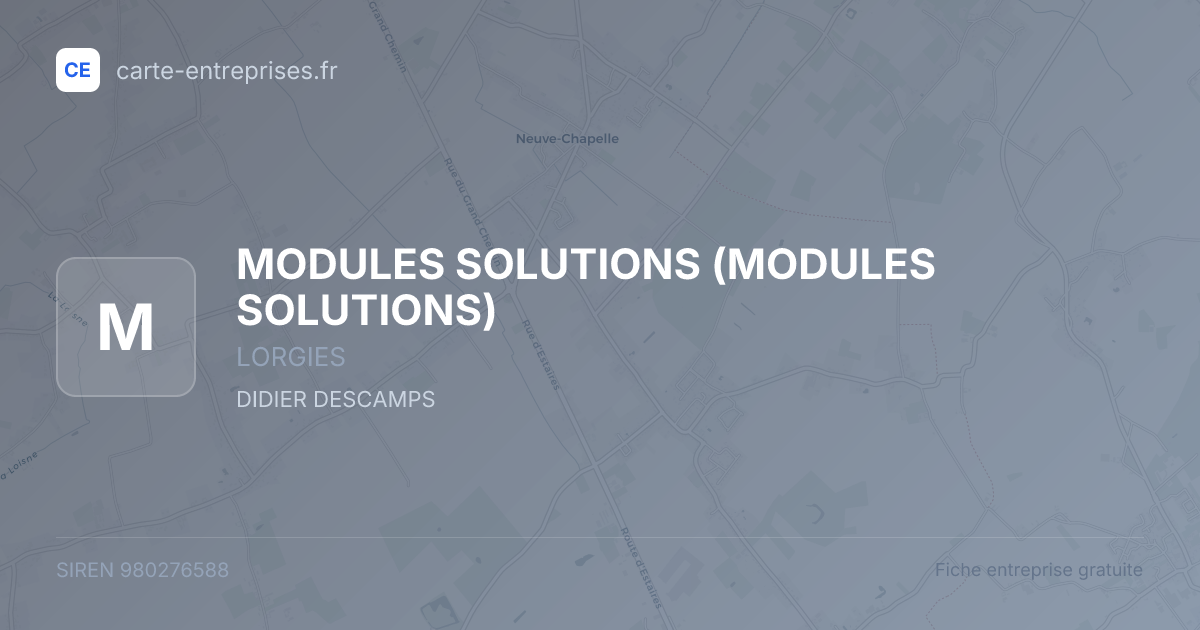 MODULES SOLUTIONS — 980276588 — fiche entreprise