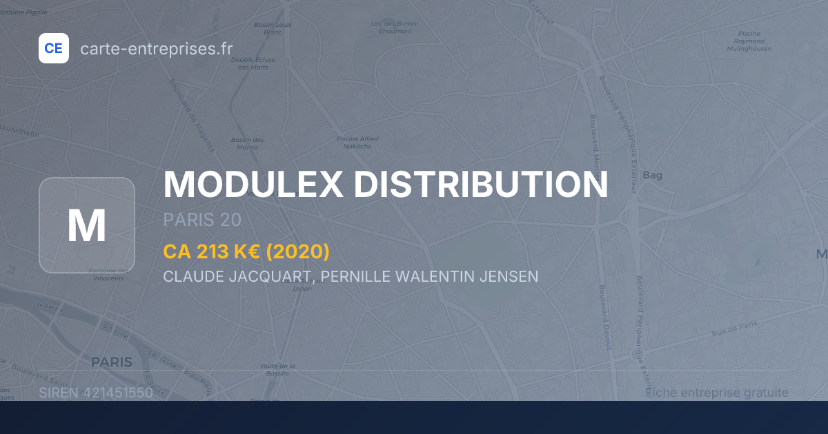 MODULEX DISTRIBUTION — 421451550 — fiche entreprise