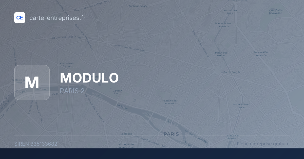 MODULO — 335133682 — fiche entreprise