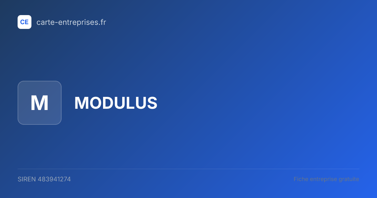 MODULUS — 483941274 — fiche entreprise