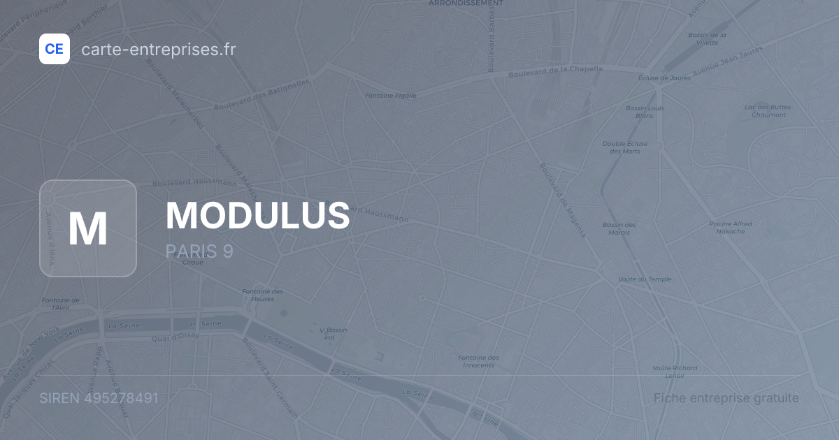 MODULUS — 495278491 — fiche entreprise
