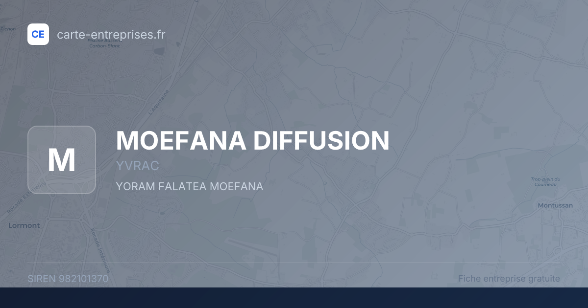 MOEFANA DIFFUSION — 982101370 — fiche entreprise