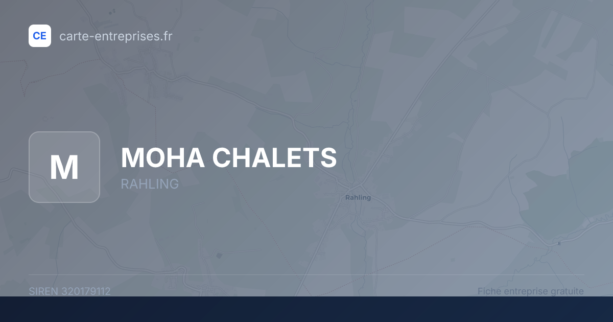 MOHA CHALETS — 320179112 — fiche entreprise
