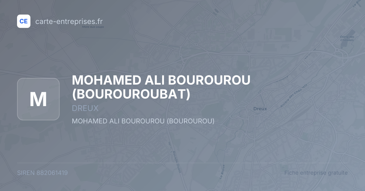 MOHAMED ALI BOUROUROU (BOUROUROUBAT) — 882061419 — fiche entreprise