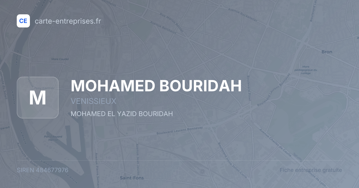 MOHAMED BOURIDAH — 484677976 — fiche entreprise