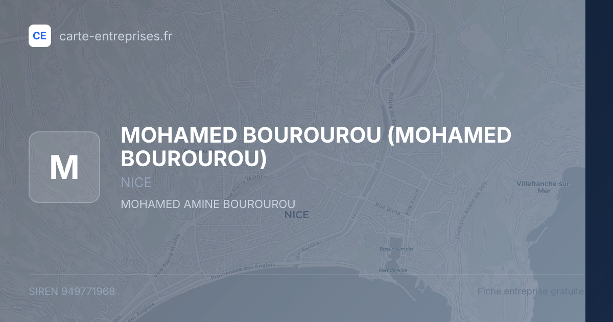 MOHAMED BOUROUROU — 949771968 — fiche entreprise