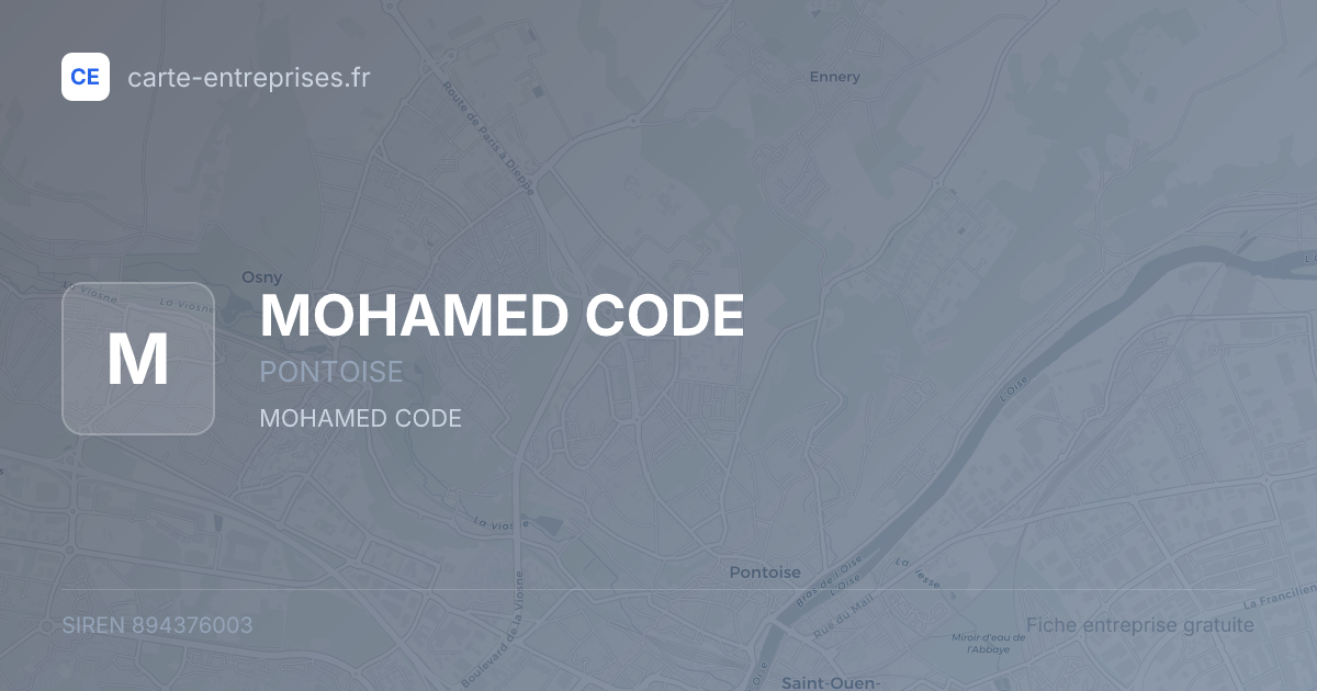 MOHAMED CODE — 894376003 — fiche entreprise