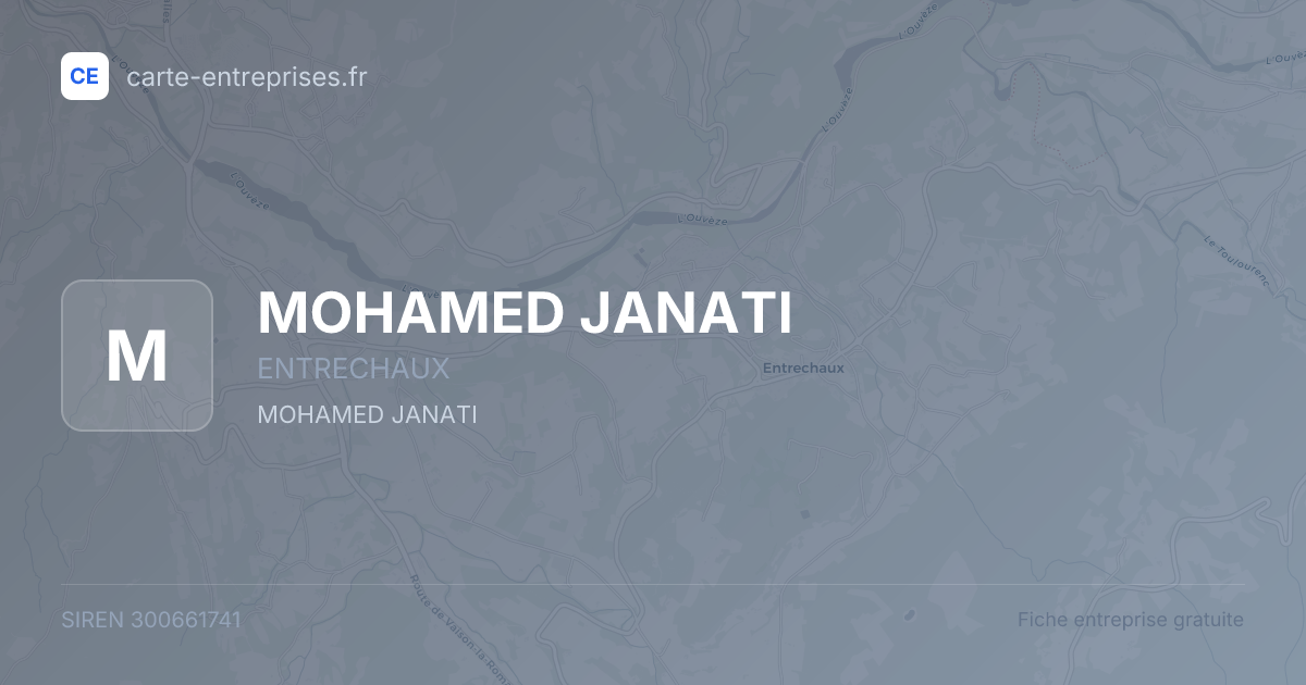 MOHAMED JANATI — 300661741 — fiche entreprise
