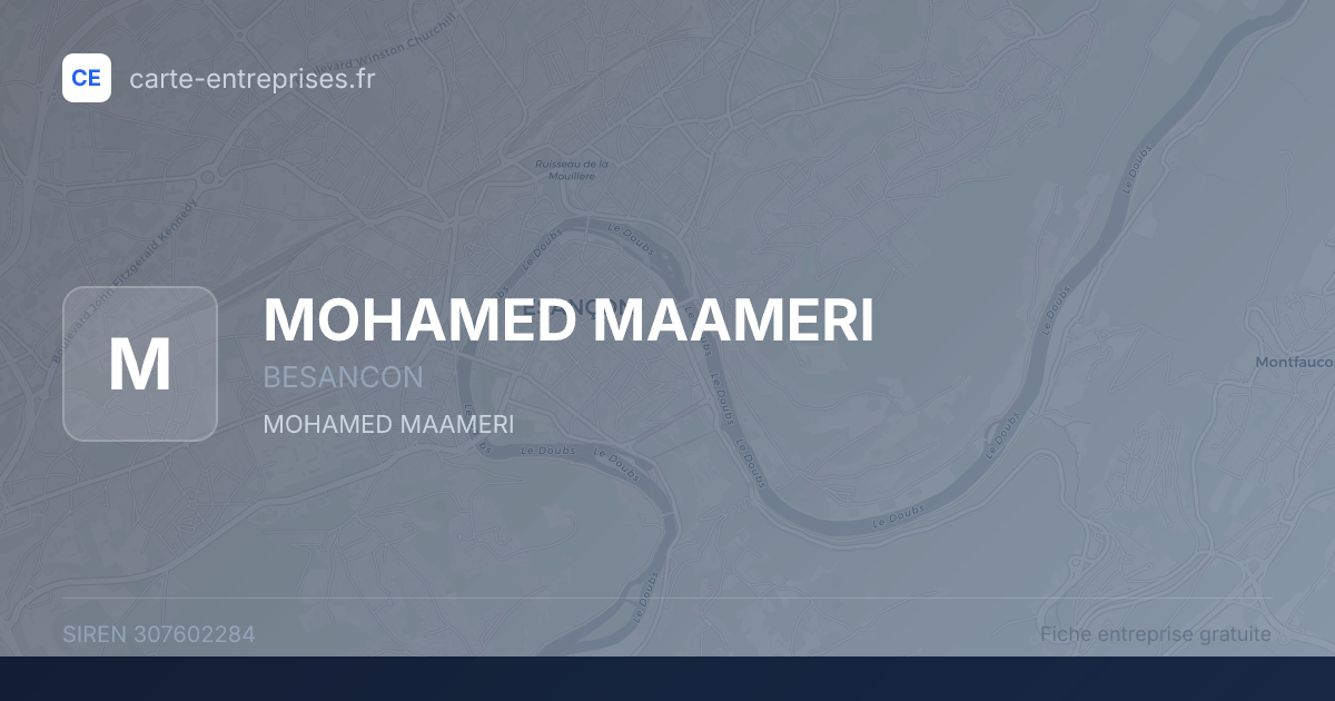 MOHAMED MAAMERI — 307602284 — fiche entreprise
