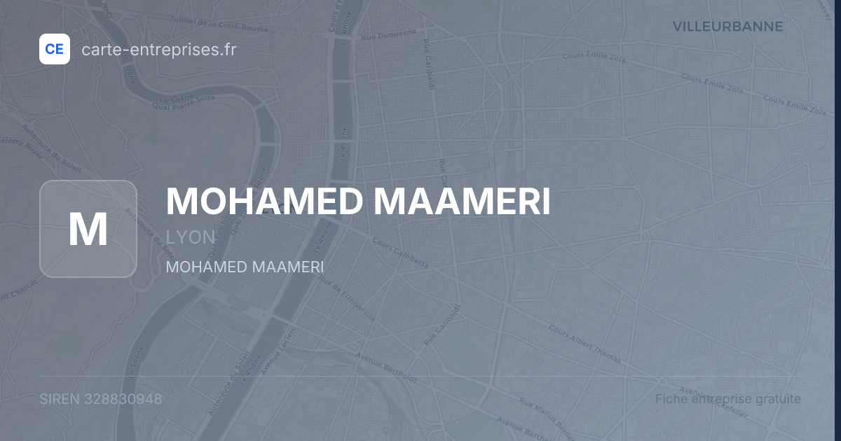 MOHAMED MAAMERI — 328830948 — fiche entreprise