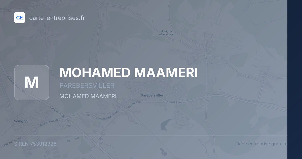 MOHAMED MAAMERI — 753912328 — fiche entreprise