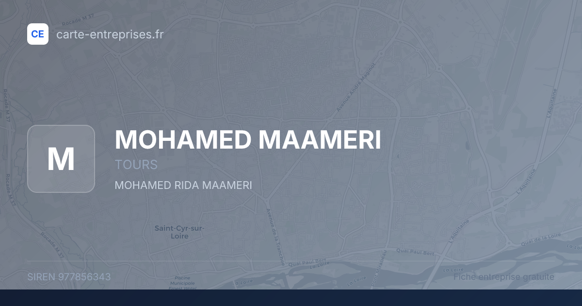 MOHAMED MAAMERI — 977856343 — fiche entreprise