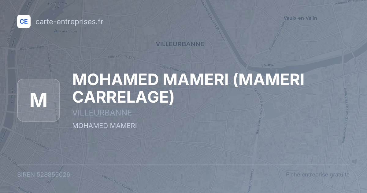 MOHAMED MAMERI (MAMERI CARRELAGE) — 528855026 — fiche entreprise