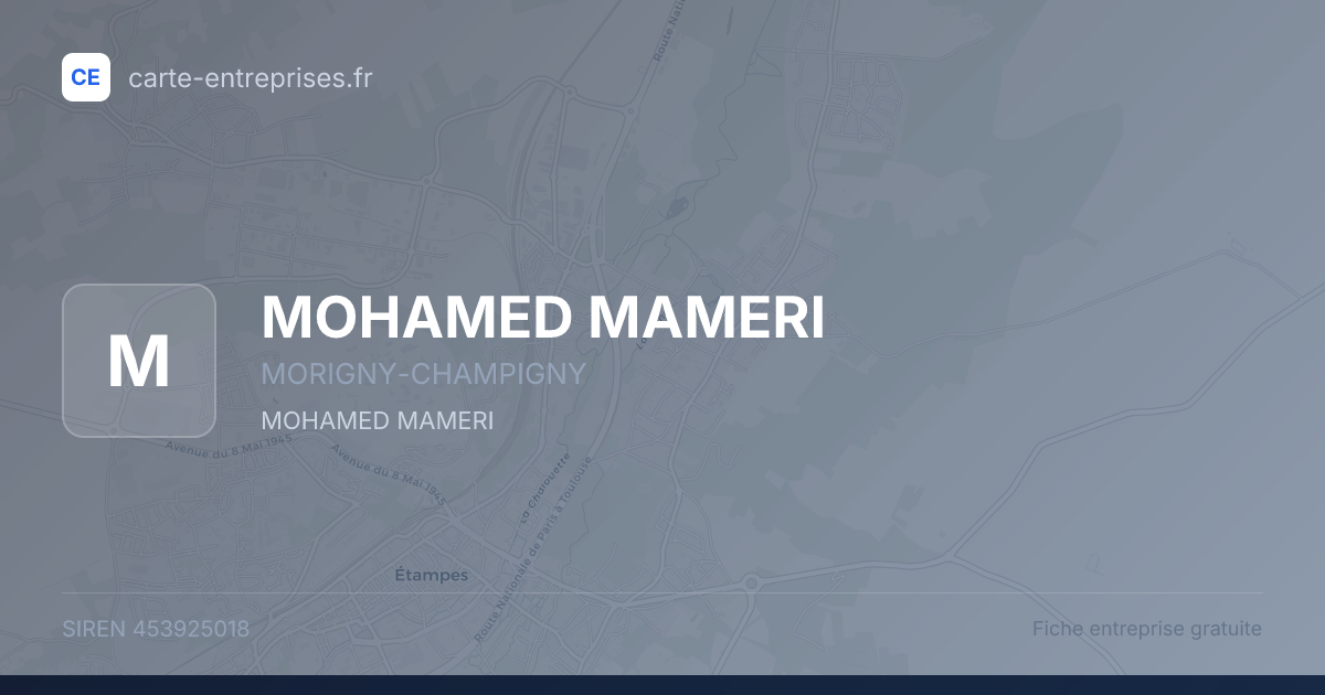 MOHAMED MAMERI — 453925018 — fiche entreprise