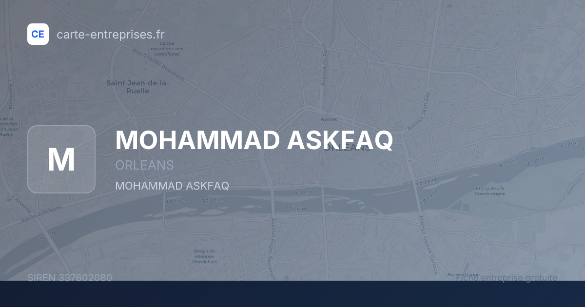 MOHAMMAD ASKFAQ — 337602080 — fiche entreprise