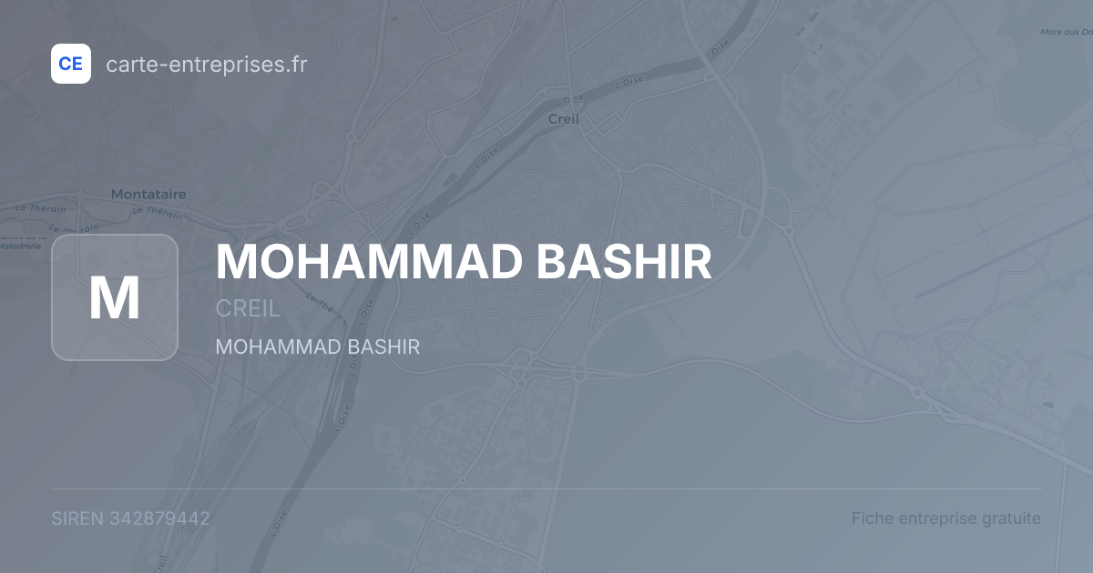 MOHAMMAD BASHIR — 342879442 — fiche entreprise