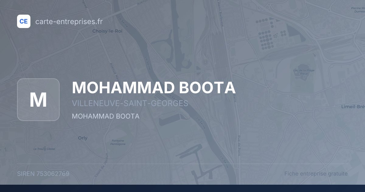 MOHAMMAD BOOTA — 753062769 — fiche entreprise