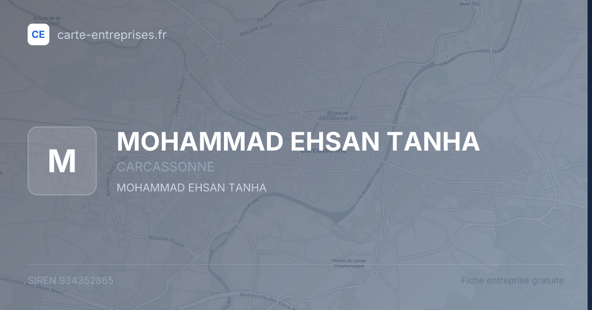 MOHAMMAD EHSAN TANHA — 934352865 — fiche entreprise