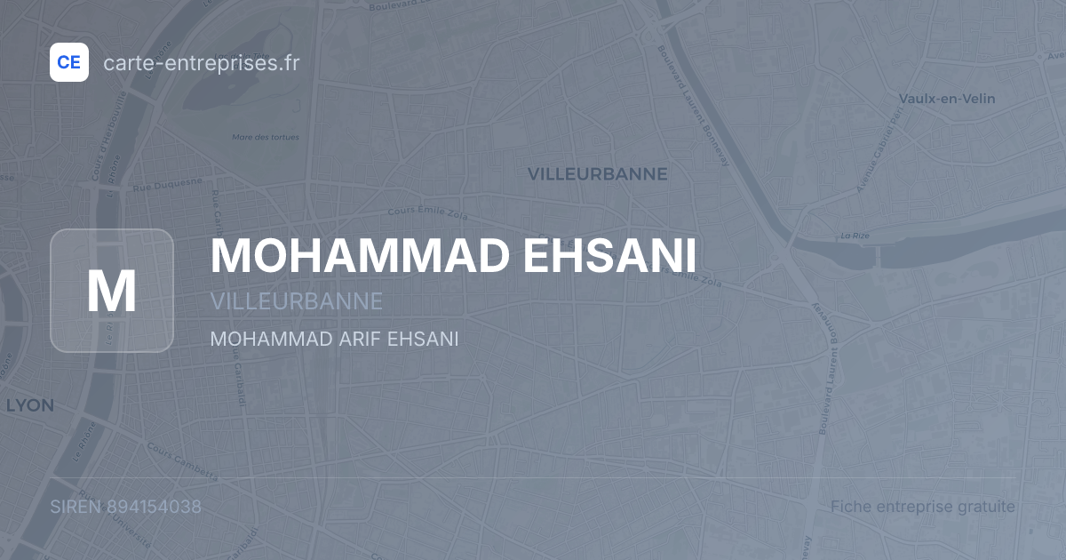 MOHAMMAD EHSANI — 894154038 — fiche entreprise