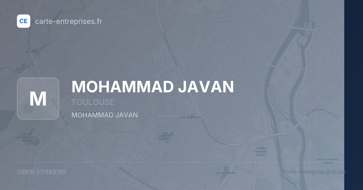 MOHAMMAD JAVAN — 511489189 — fiche entreprise