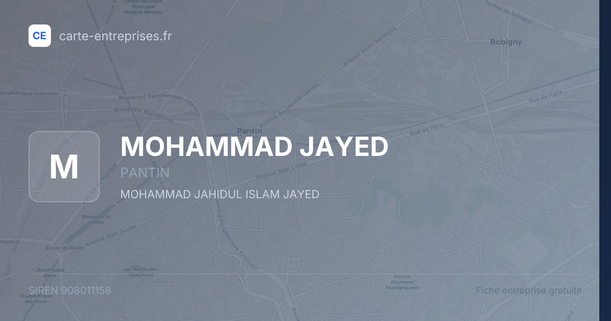 MOHAMMAD JAYED — 908011158 — fiche entreprise
