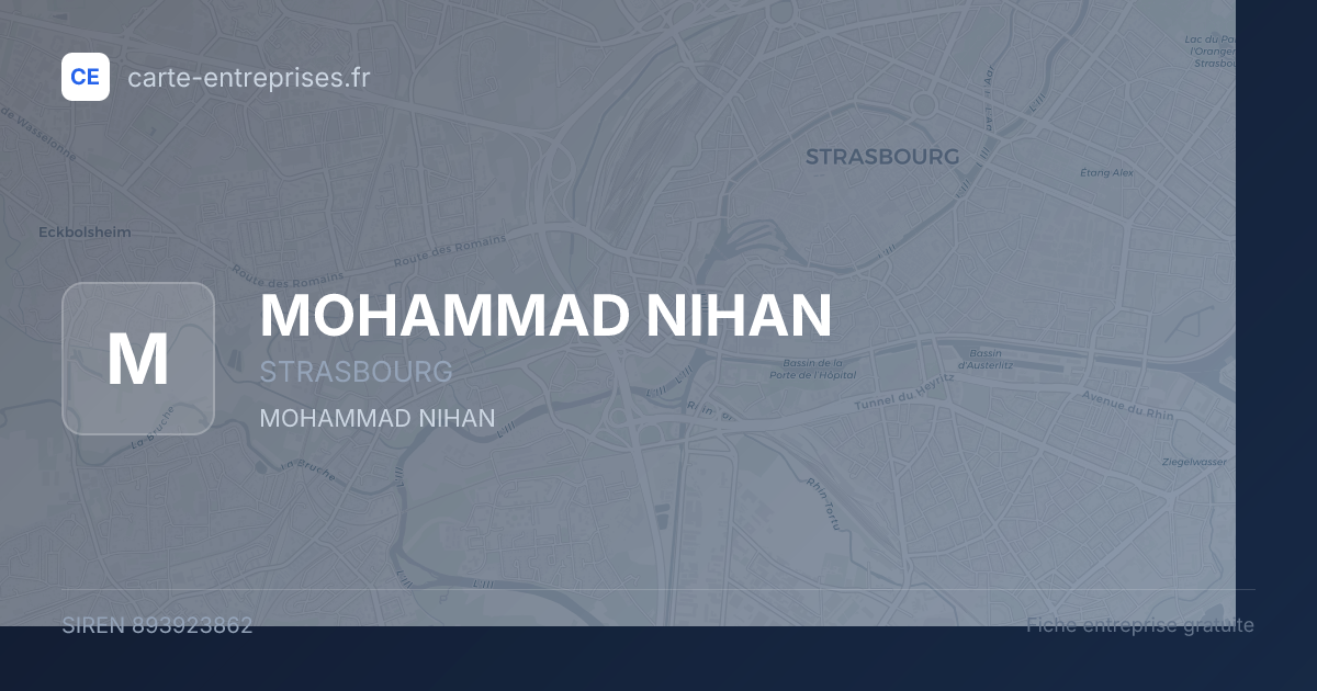 MOHAMMAD NIHAN — 893923862 — fiche entreprise