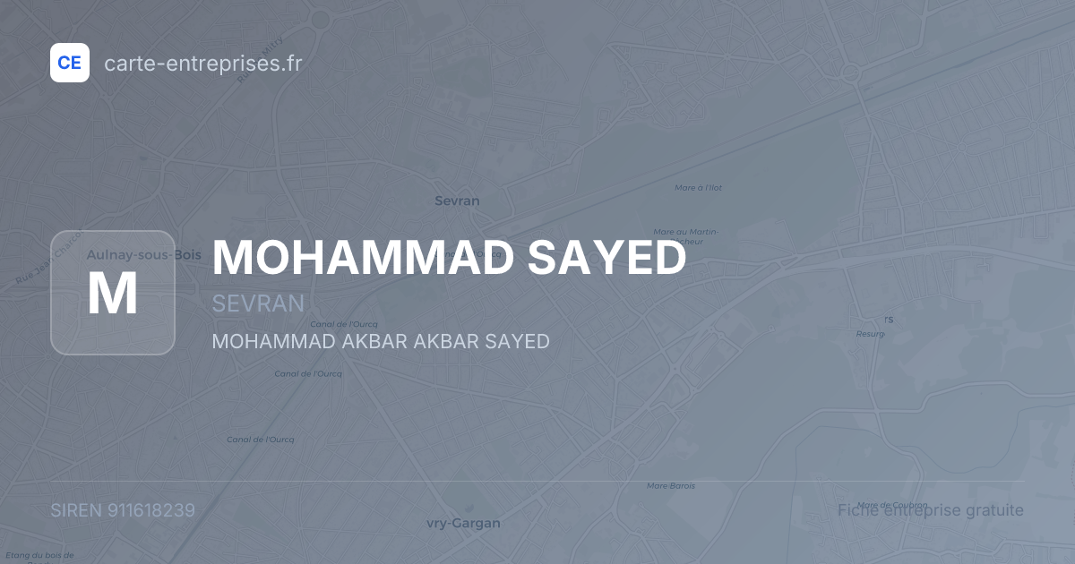 MOHAMMAD SAYED — 911618239 — fiche entreprise