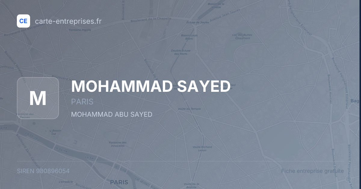 MOHAMMAD SAYED — 980896054 — fiche entreprise