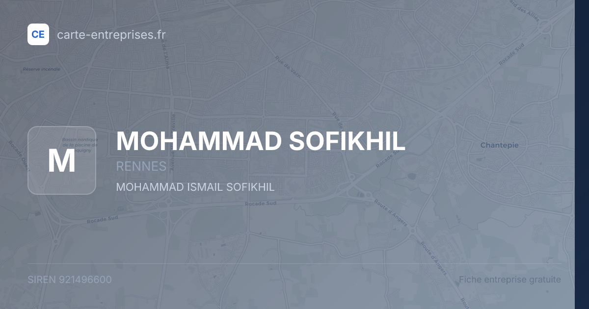 MOHAMMAD SOFIKHIL — 921496600 — fiche entreprise