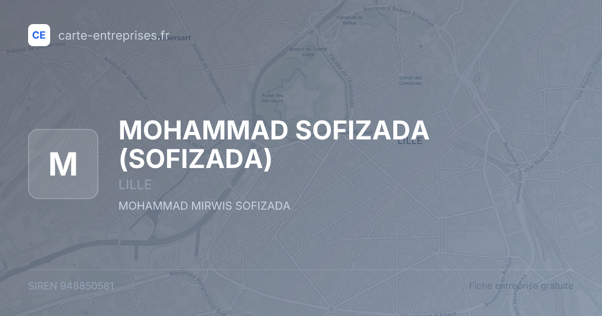 MOHAMMAD SOFIZADA (SOFIZADA) — 948850581 — fiche entreprise