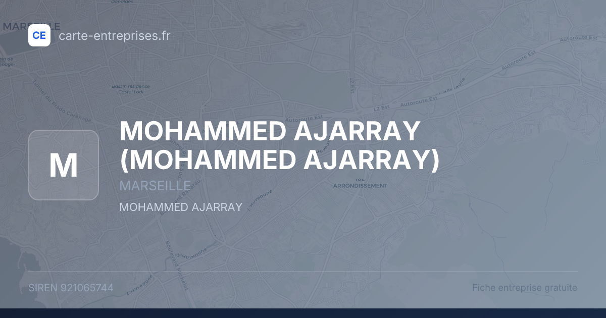 MOHAMMED AJARRAY — 921065744 — fiche entreprise