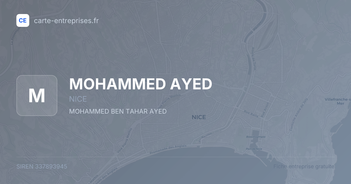 MOHAMMED AYED — 337893945 — fiche entreprise