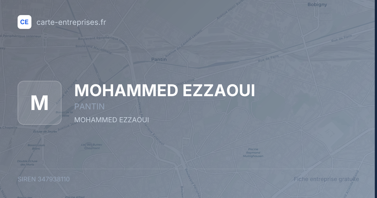 MOHAMMED EZZAOUI — 347938110 — fiche entreprise