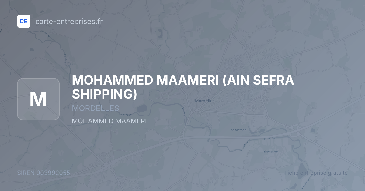 MOHAMMED MAAMERI (AIN SEFRA SHIPPING) — 903992055 — fiche entreprise
