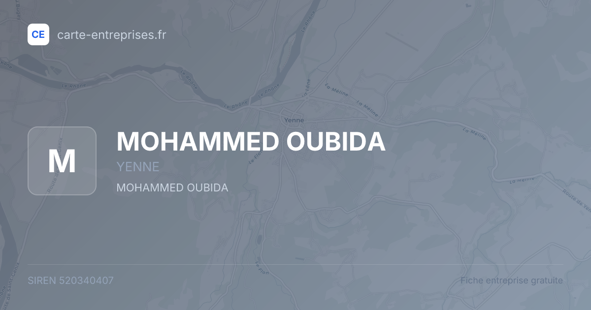 MOHAMMED OUBIDA — 520340407 — fiche entreprise