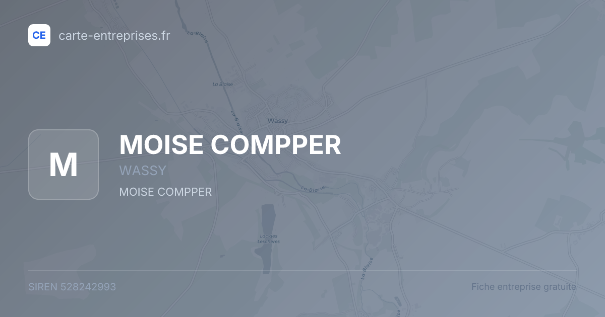 MOISE COMPPER — 528242993 — fiche entreprise
