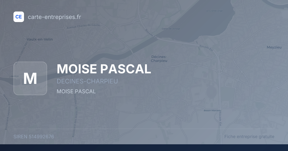 MOISE PASCAL — 514992676 — fiche entreprise