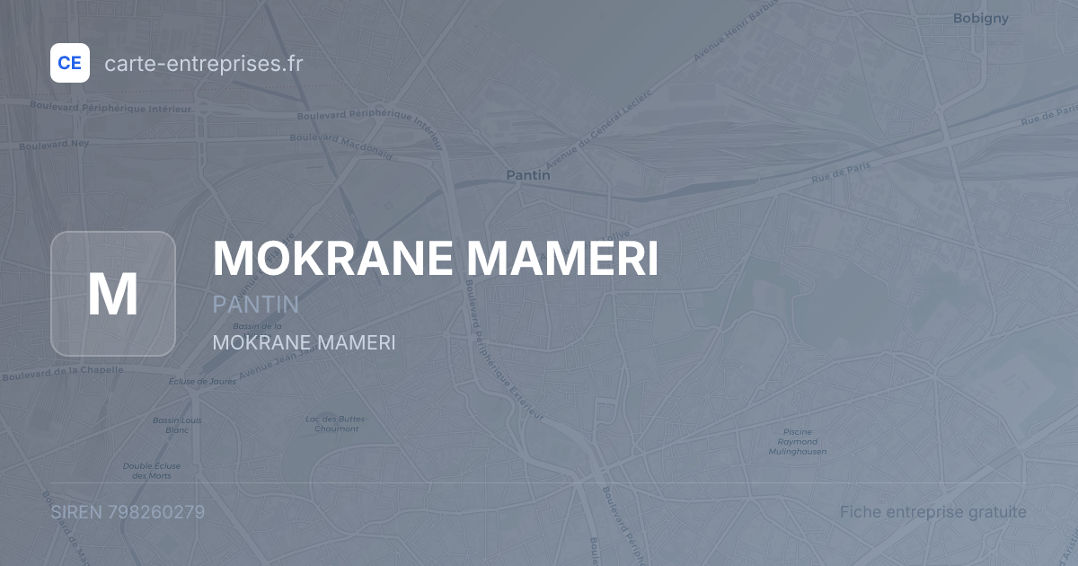 MOKRANE MAMERI — 798260279 — fiche entreprise
