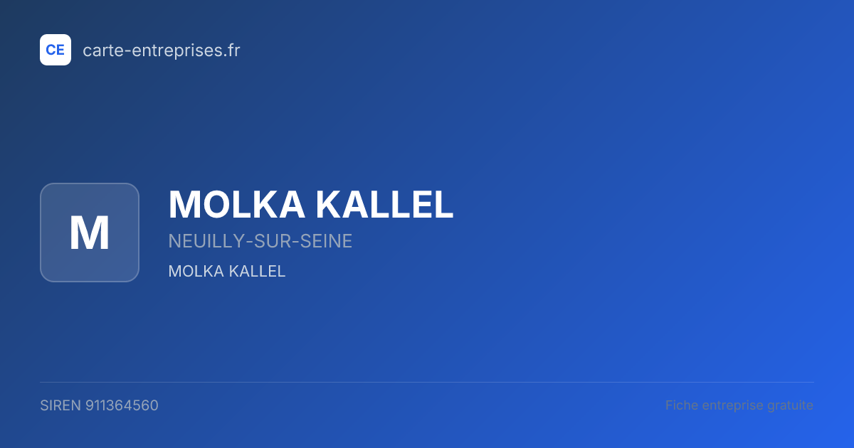 MOLKA KALLEL — 911364560 — fiche entreprise