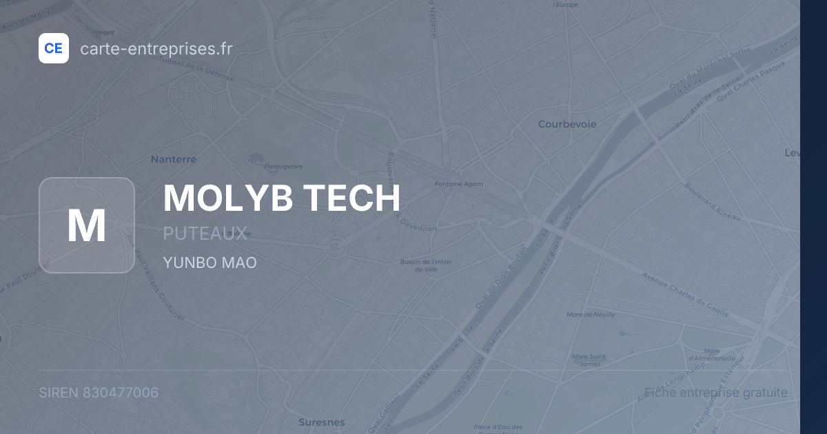 MOLYB TECH — 830477006 — fiche entreprise