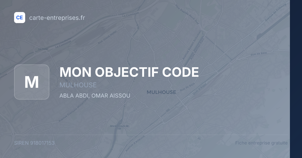 MON OBJECTIF CODE — 918017153 — fiche entreprise