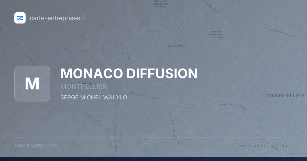 MONACO DIFFUSION — 341133023 — fiche entreprise