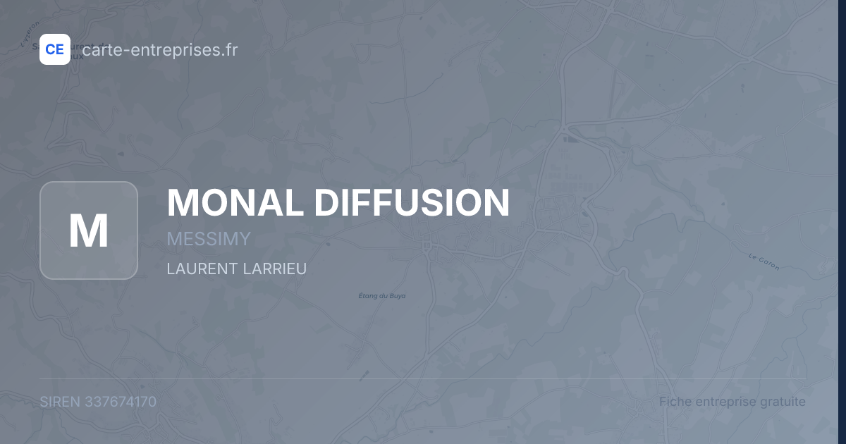 MONAL DIFFUSION — 337674170 — fiche entreprise