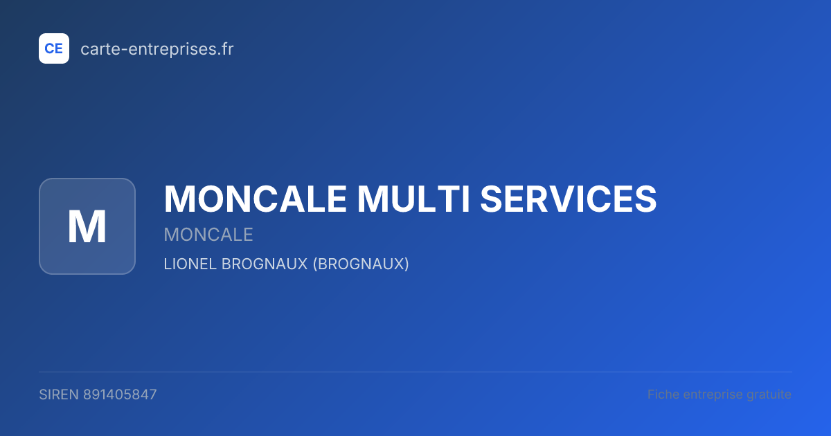 MONCALE MULTI SERVICES — 891405847 — fiche entreprise