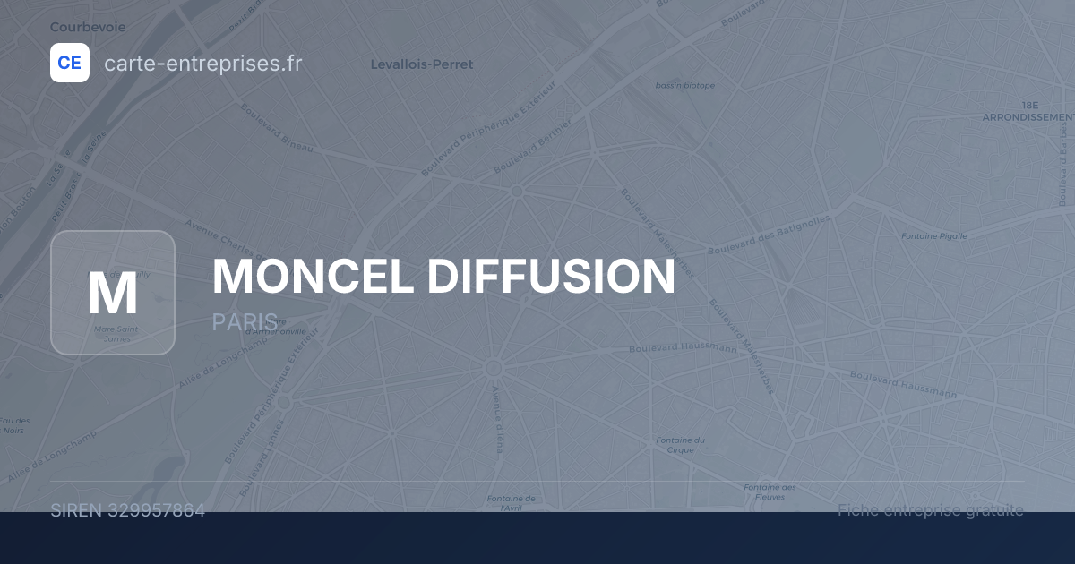 MONCEL DIFFUSION — 329957864 — fiche entreprise