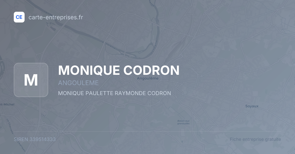 MONIQUE CODRON — 339514333 — fiche entreprise